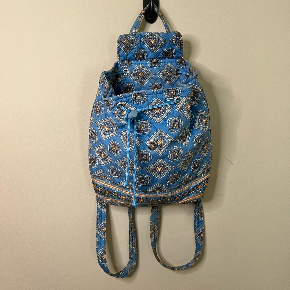 Vera Bradley traditional Blue Diamond design Backpack - Picture 6 of 13